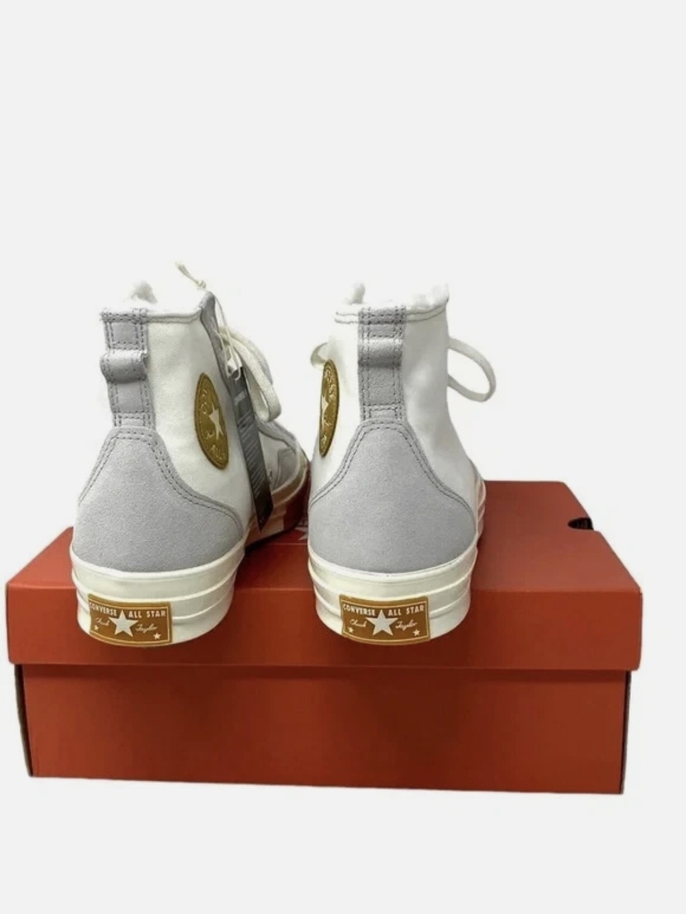 Converse High-Top Sneakers in White, Light Gray and Gum - Picture 5 of 6